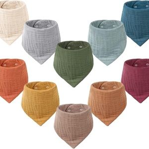 Konssy Muslin Baby Bibs (0-36M) - 10 pack NWT!